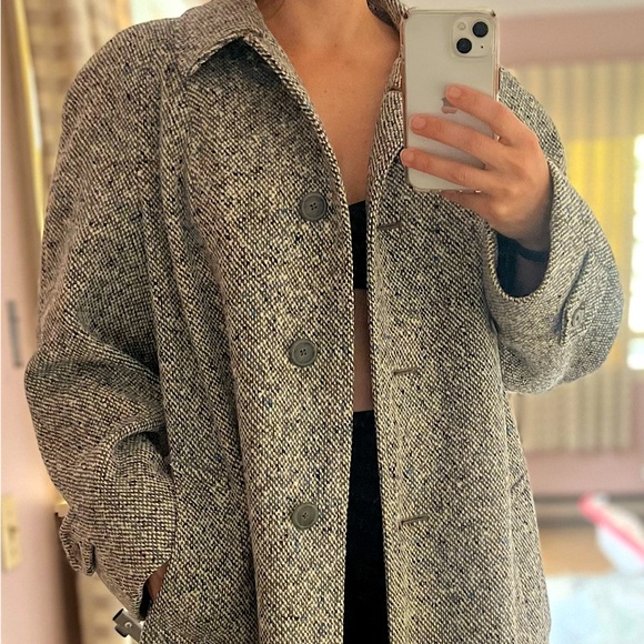 Burberry Jackets & Blazers - Burberry Gray Tweed Wool Blend Coat